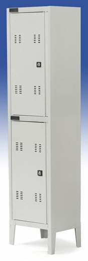 Armadietto multispogliatoio sovrapposto a 2 posti in metallo verniciato cm. 38x35x180h