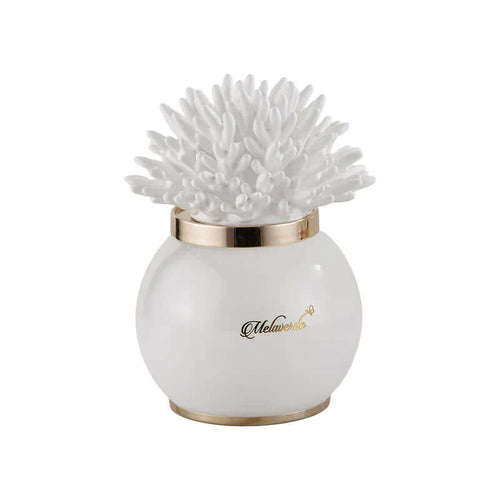 Lampada Corallo Bianco Melaverde – Bomboniera Porcellana 20 cm Made in Italy