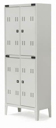 Armadietto spogliatoio sovrapposto a 4 posti metallico in pronta consegna cm. 70x35x180h