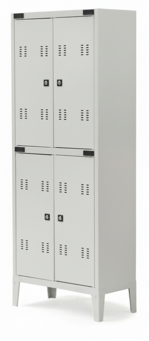 Armadietto spogliatoio sovrapposto a 4 posti metallico in pronta consegna cm. 70x35x180h