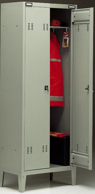 Armadietto spogliatoio verniciato a 2 posti monoblocco cm. 70x35x180h