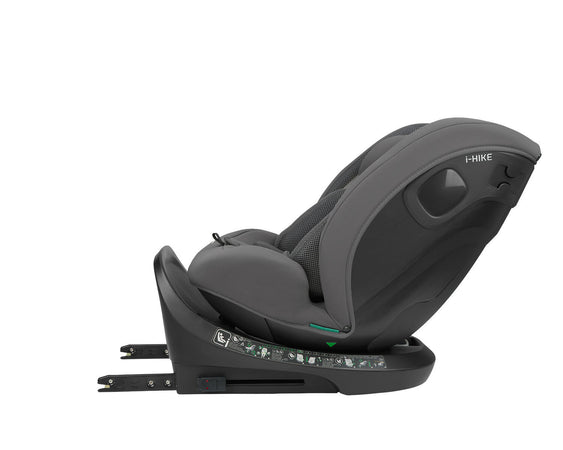 KIKKABOO Seggiolino Auto 40-150 cm i-Hike i-SIZE Dark Grey - Seggiolino Auto con Base Isofix, Da 40 a 150 cm, Omologato ECE R129/03, Girevole A 360° E Reclinabile, Gruppo 0+/1/2/3 Da 0 A 12 Anni, Dark Grey, grigio