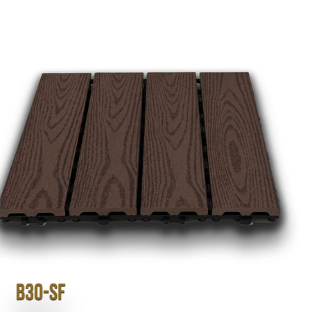 1mq (11 pezzi) di Pavimento Quadrotte in decking WPC da esterno 30X30cm (sp.2cm) inclusa struttura CLICK