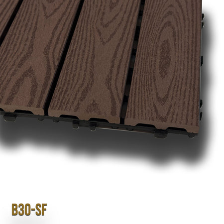 1mq (11 pezzi) di Pavimento Quadrotte in decking WPC da esterno 30X30cm (sp.2cm) inclusa struttura CLICK