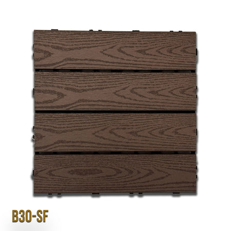 1mq (11 pezzi) di Pavimento Quadrotte in decking WPC da esterno 30X30cm (sp.2cm) inclusa struttura CLICK