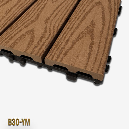 1mq (11 pezzi) di Pavimento Quadrotte in decking WPC da esterno 30X30cm (sp.2cm) inclusa struttura CLICK