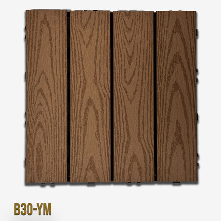 1mq (11 pezzi) di Pavimento Quadrotte in decking WPC da esterno 30X30cm (sp.2cm) inclusa struttura CLICK