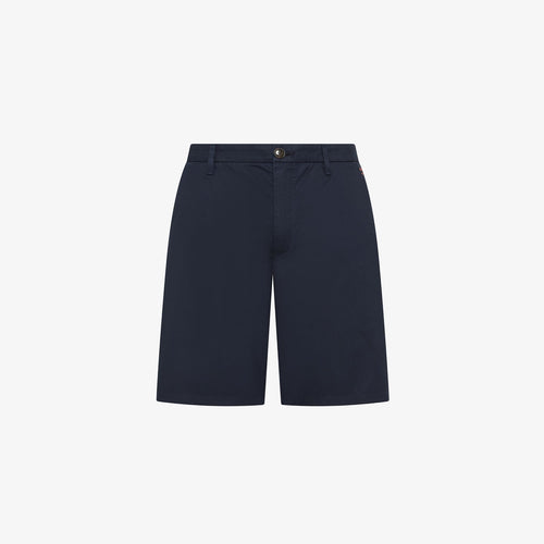 Bermuda uomo chino Sun68 blu navy in misto cotone con logo fluo