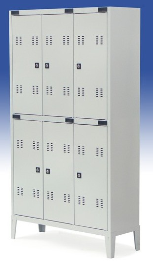 Armadietto multi spogliatoio multi vano a 6 posti in metallo verniciato cm. 102x35x180h
