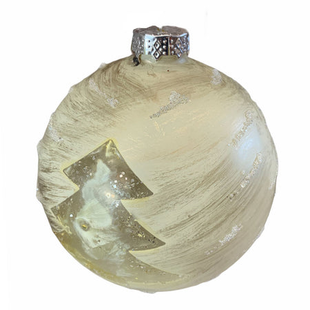 5 palline per albero di natale in vetro oro con albero da Ø 10 cm pendaglio decorato