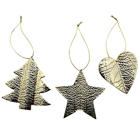 Pendente natalizio in metallo color oro  h 10 cm per albero di Natale