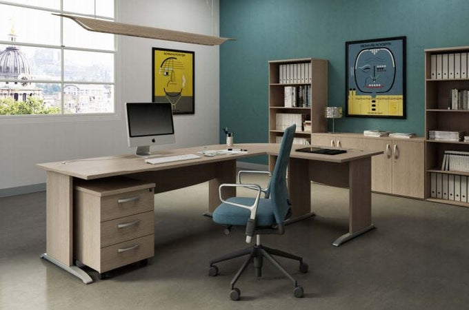 Scrivania da ufficio operativo in melaminico cm. 80/140/160/180x80x73h