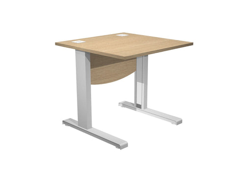 Scrivania per ufficio in melaminico e fianchi di metallo di cm. 80/140/160/180x80x73h