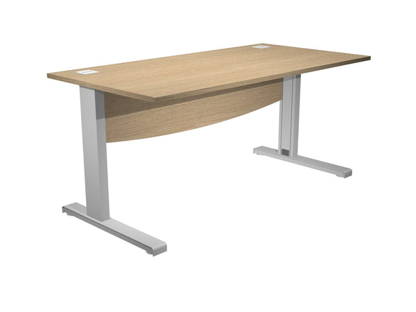 Scrivania per ufficio in melaminico e fianchi di metallo di cm. 80/140/160/180x80x73h