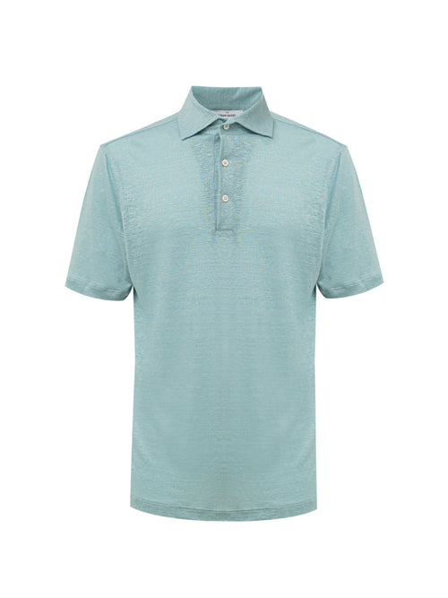 Gran Sasso Polo in Lino Azzurro da uomo