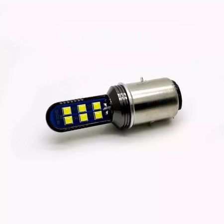 Lampada Led BA20D Per Scarabeo Aprilia Effetto Xenon Bianco 6000K 12W Biluce