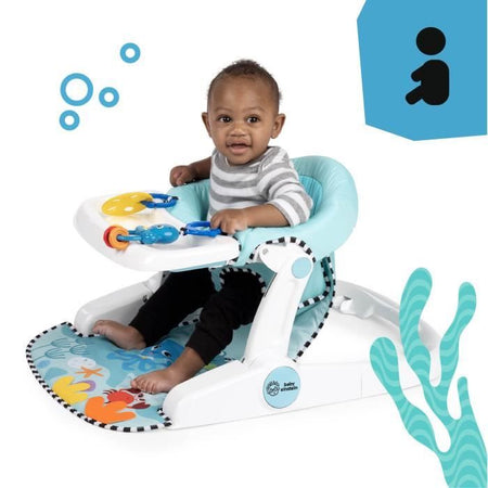 BABY EINSTEIN Sea of Support 2-in-1, posizione seduta a terra, con tablet e giocattoli rimovibili, da 4 mesi