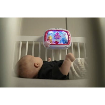 BABY EINSTEIN Baby Night Light - Sogni di Mare Rosa - 25 minuti di luce, suono, musica o suoni rilassanti dell'oceano, telecomando