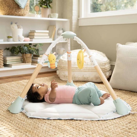 INGENUITY Sdraietta 6 in 1 per bambini: si trasforma in un tappeto da gioco, una tenda indiana, un tavolo da attività e giocattoli rimovibili.