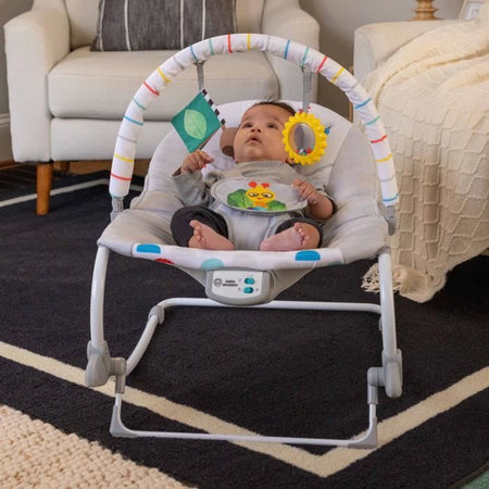 BABY EINSTEIN -DEAN- Sdraietta evolutiva 3 in 1, Melodie e vibrazioni, 3 posizioni, arco gioco rimovibile, 0-30 mesi