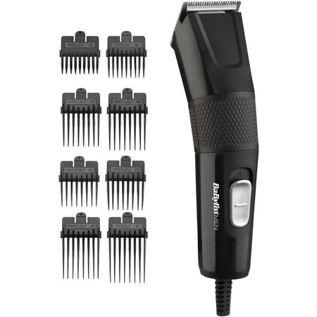 BABYLISS E756E - Tagliacapelli elettrico con filo - Lame XL 45 mm - 9 altezze di taglio - Pulizia rapida - Nero