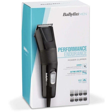 BABYLISS E756E - Tagliacapelli elettrico con filo - Lame XL 45 mm - 9 altezze di taglio - Pulizia rapida - Nero