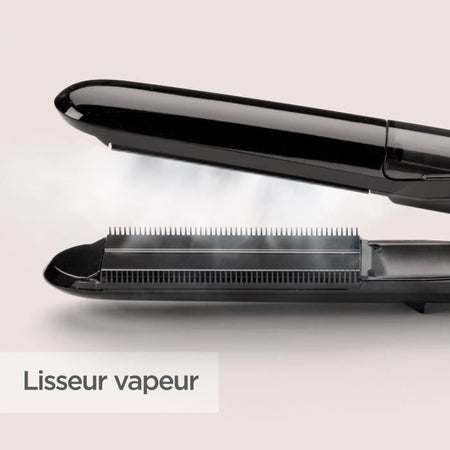 BABYLISS ST492E Steam Straight Steam Straightener - Piastre in ceramica larghe 39 mm - 5 temperature 150C-230C-Riscaldatore avanzato in ceramica