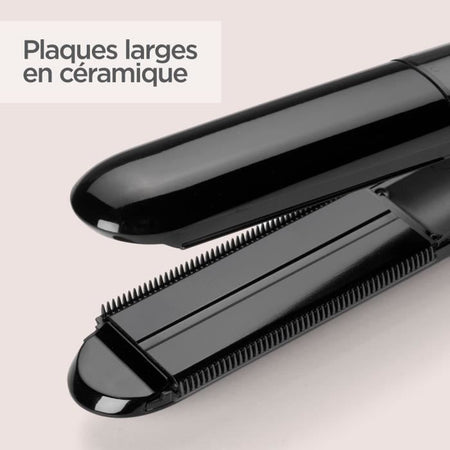 BABYLISS ST492E Steam Straight Steam Straightener - Piastre in ceramica larghe 39 mm - 5 temperature 150C-230C-Riscaldatore avanzato in ceramica