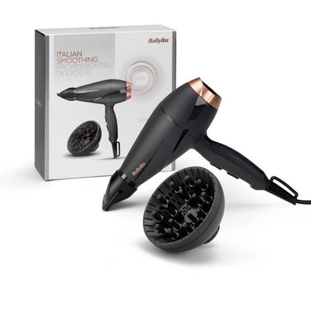 BABYLISS 6709DE - Asciugacapelli Smooth Pro 2100W - 2 temperature / 2 velocità - velocità aria 106 km/h - Pulsante aria fredda