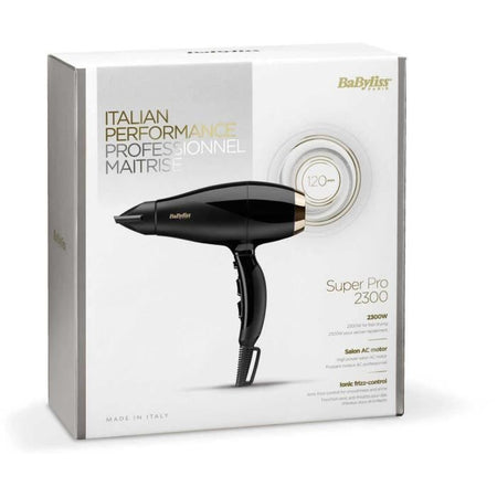 BABYLISS 6714E - Asciugacapelli Super Pro 2300W - 3 temperature / 2 velocità - velocità aria 120 km/h - Pulsante aria fredda