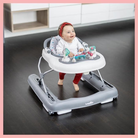 BABYMOOV Girello-Spingitore - Scalabile - Pieghevole compatto - Musicale, Zinco