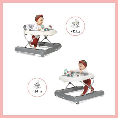 BABYMOOV Girello-Spingitore - Scalabile - Pieghevole compatto - Musicale, Zinco