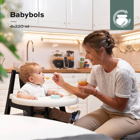 Babymoov Babybols - 4 barattoli in vetro da 240 ml - a chiusura ermetica