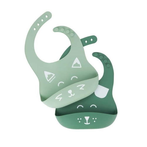 Babymoov Set 2 bavaglini BIB'ISY in silicone, con tasca frontale