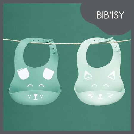 Babymoov Set 2 bavaglini BIB'ISY in silicone, con tasca frontale