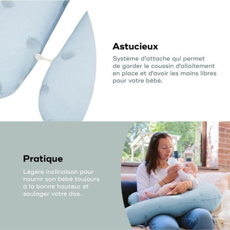Babymoov B.Love Maternità e cuscino per l'allattamento con riempimento di microbille ultra -tte - Made in Europa, blu