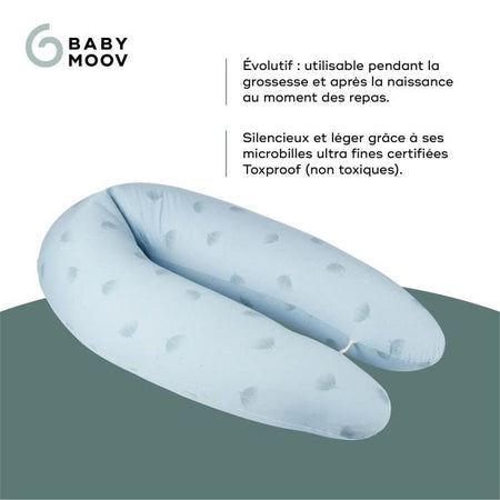 Babymoov B.Love Maternità e cuscino per l'allattamento con riempimento di microbille ultra -tte - Made in Europa, blu