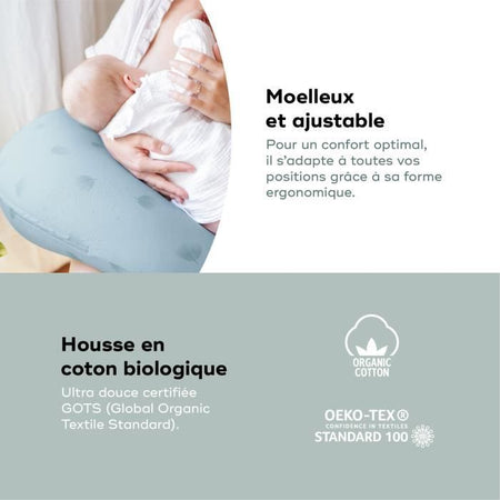 Babymoov B.Love Maternità e cuscino per l'allattamento con riempimento di microbille ultra -tte - Made in Europa, blu