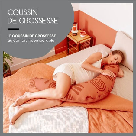 Babymoov B.Love Cuscino di maternità e allattamento al seno con riempimento in microbead ultra sottile - Made in Europa, terracotta
