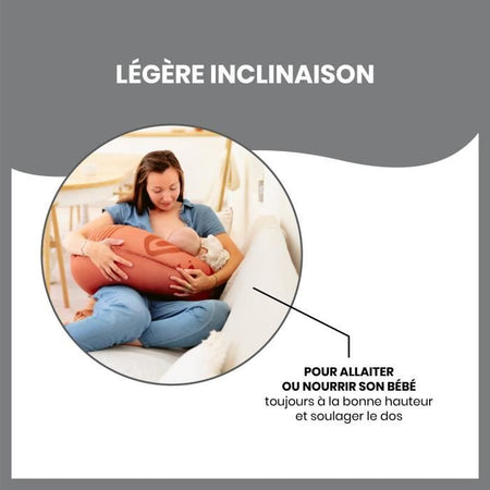 Babymoov B.Love Cuscino di maternità e allattamento al seno con riempimento in microbead ultra sottile - Made in Europa, terracotta