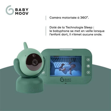 Babymoov Babyphone Video Yoo Master - Camera motorizzata con vista a 360  - Tecnologia del sonno - Visione notturna