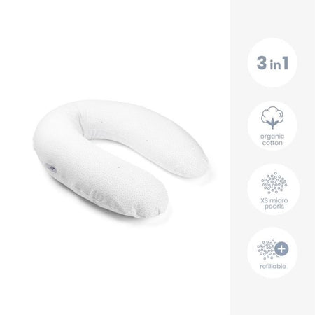 doomoo Buddy Cuscino per maternità e allattamento - Comfort ottimale per mamma e bambino, Puntini Argento