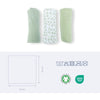 Confezione da 3 fasce - DOOMOO - Garza di cotone biologico - Certificato Oeko-Tex - Verde