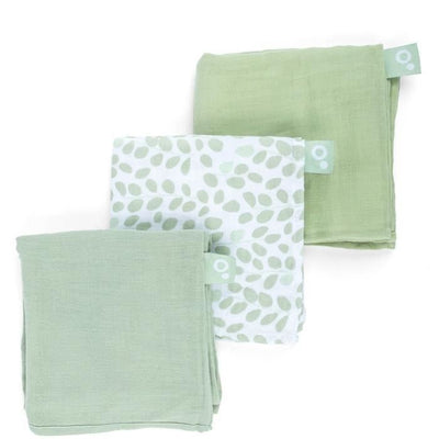 Confezione da 3 fasce - DOOMOO - Garza di cotone biologico - Certificato Oeko-Tex - Verde
