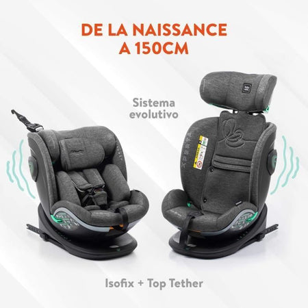 Seggiolino auto - BABYAUTO - XPERTA BLACK LINE - Dalla nascita a 12 anni - 0-36 kg - I-Size - ISOFIX - Girevole a 360 - ECE R129