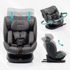 Seggiolino auto - BABYAUTO - XPERTA BLACK LINE - Dalla nascita a 12 anni - 0-36 kg - I-Size - ISOFIX - Girevole a 360 - ECE R129