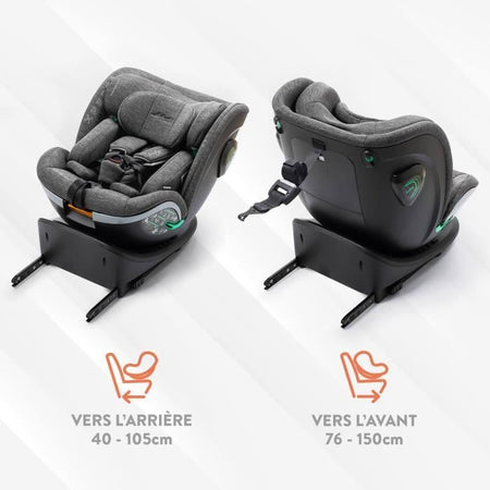 Seggiolino auto - BABYAUTO - XPERTA BLACK LINE - Dalla nascita a 12 anni - 0-36 kg - I-Size - ISOFIX - Girevole a 360 - ECE R129