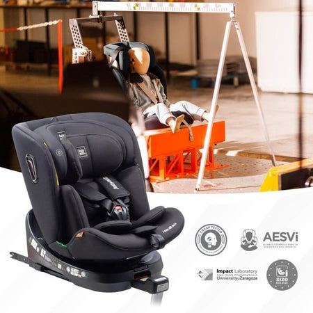 Seggiolino auto - BABYAUTO - AITANA GRIGIO ANTRACITE - Dalla nascita a 12 anni - 0-36 kg - I-Size - ISOFIX - Girevole 360 - ECE R129