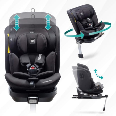 Seggiolino auto - BABYAUTO - AITANA GRIGIO ANTRACITE - Dalla nascita a 12 anni - 0-36 kg - I-Size - ISOFIX - Girevole 360 - ECE R129