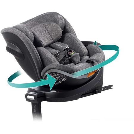 Seggiolino auto - BABYAUTO - SCUDDA GREY DOBBY - Dalla nascita a 12 anni - 0-36 kg - I-Size - ISOFIX - Girevole 360 - ECE R129